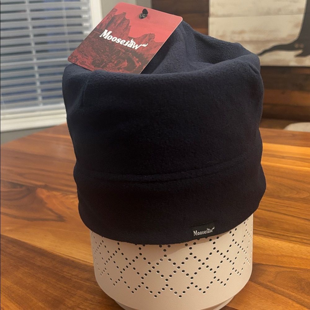 NWT New Moosejaw Trailcraft Midnight Navy Blue Fleece Beanie One Size
